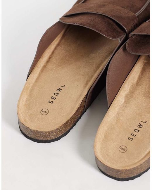 SEQWL Brown Soda Slip On Loafer Style Mules for men