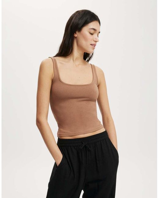 Cotton On Black All Day Square Neck Tank