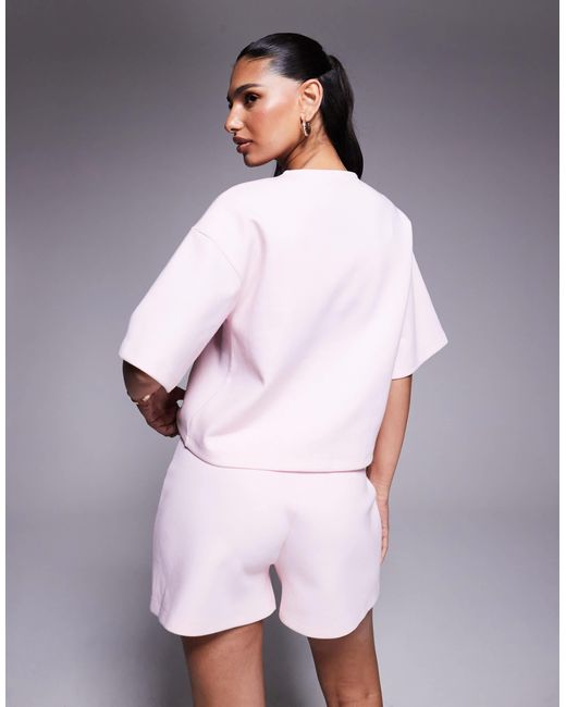 ASOS Purple Button Through Interlock Boxy Shirt Co Ord