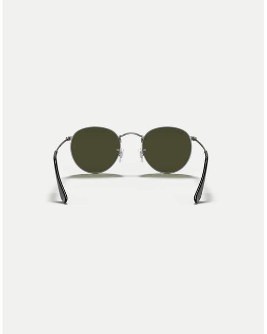 Ray-Ban Green Round Metal Round Sunglasses With Lens