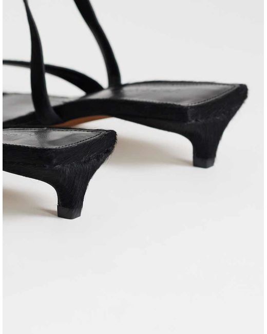 TOPSHOP Metallic Sophie Real Leather Strappy Mid Heel Sandals