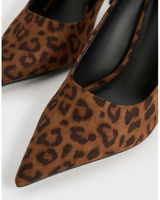 Charles & Keith Brown Leopard-Print Pointed-Toe Pumps
