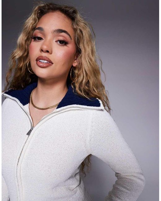 ASOS Blue Neat Fit Zip Through Cardigan
