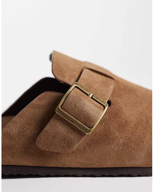 ASOS Brown Mule Sandals With Cork Sole for men