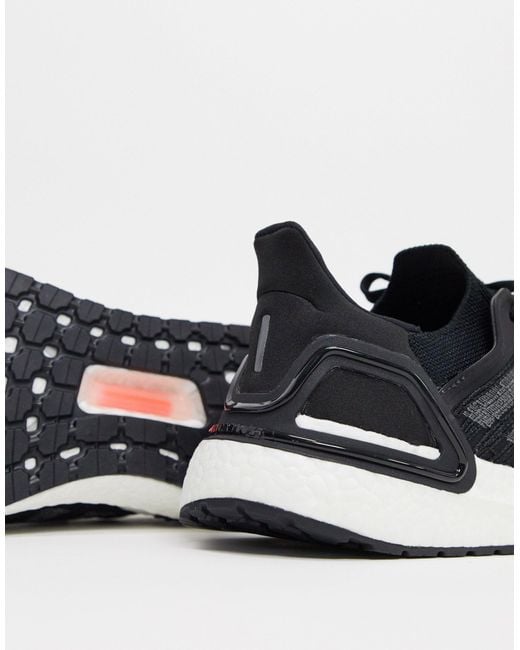 Zapatillas negras con suela blanca Running Ultraboost 20 adidas Originals  de hombre de color Negro | Lyst