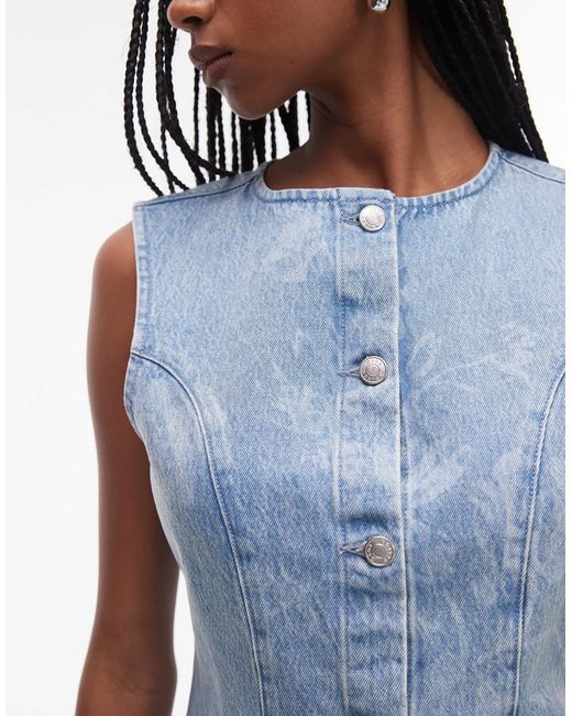 ASOS Blue – taillierte jeansweste