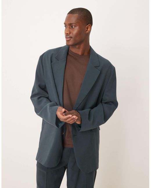 ASOS Blue Slouchy Oversized Suit Jacket for men