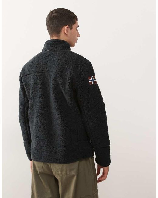 Napapijri Blue Yupik Fleece Jacket for men