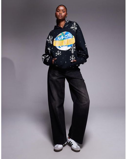 ASOS Blue Relaxed Hoodie With Spice Girls Print