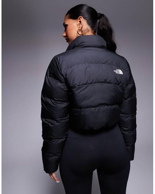 The North Face Blue Saikuru Cropped Puffer Jacket