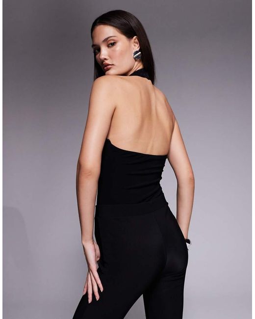 River Island Black Lace Trim Bodysuit