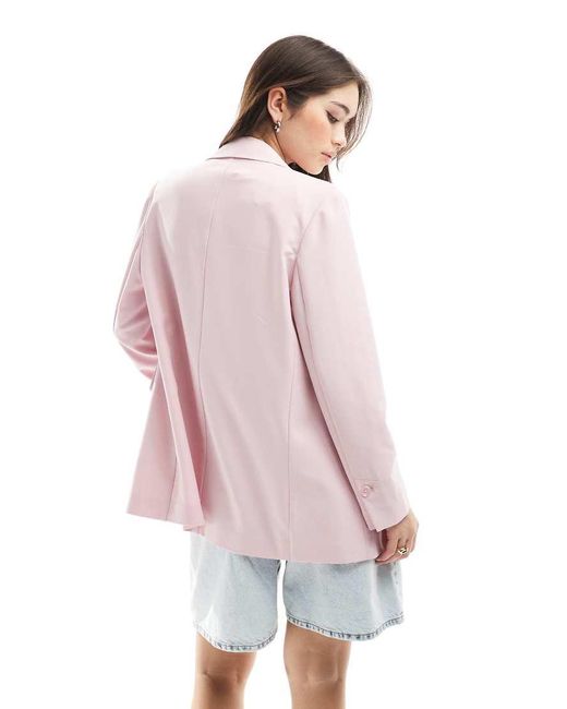 Stradivarius Oversized Single Breasted Blazer in het Pink