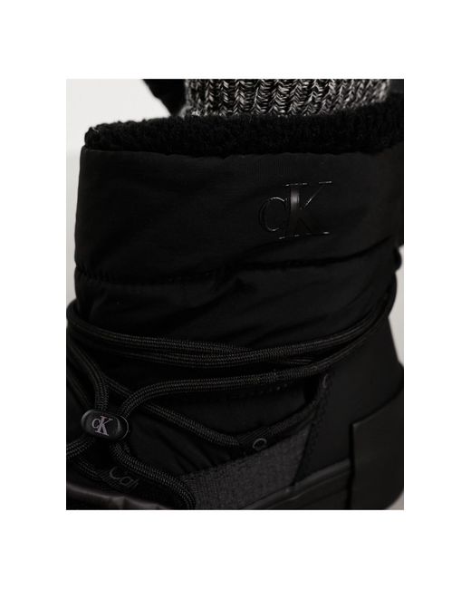 Calvin Klein Black Bold Vulcanized Flatform Snow Boots