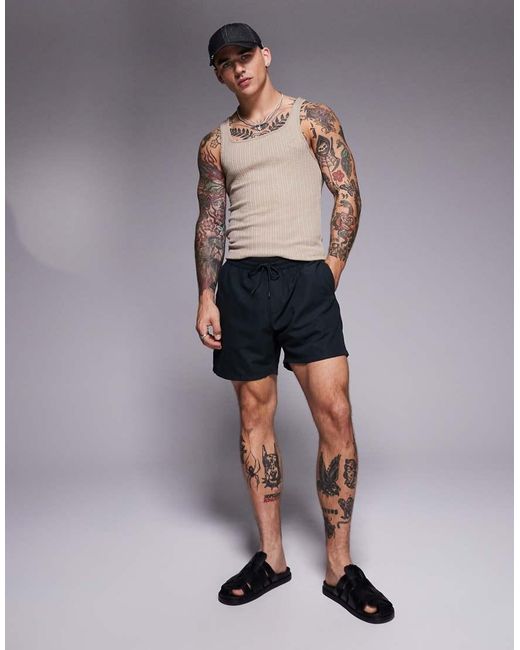 ASOS Black Swim Shorts for men