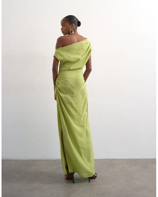 topshop green midi dress Topshop - Shirred Poplin Midi Dress - Women - Cotton - 0 US