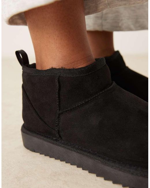 Gina Tricot Natural Faux Suede Boot Slipper