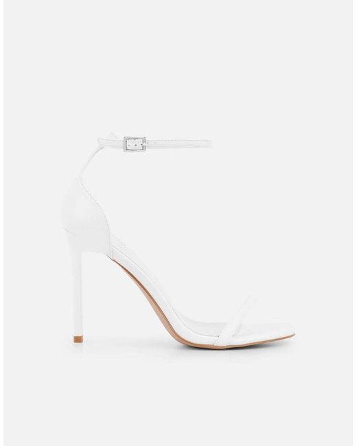 SIMMI White Gabby Barely There Heeled Sandals