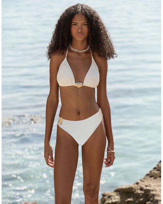 4th & Reckless White Shell Hardware Bikini Bottom Co-ord