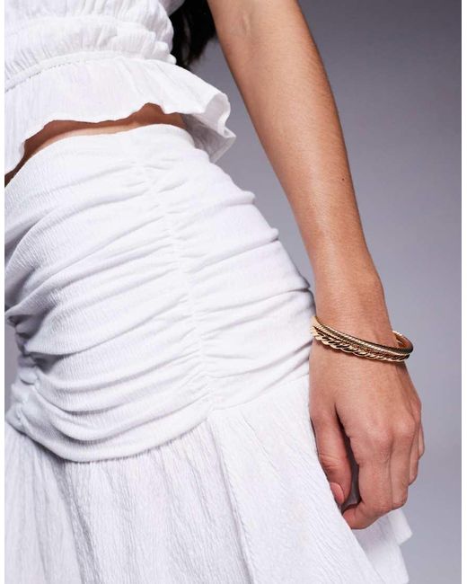 ASOS Gray Cotton Crinkle Ruffle Mini Skirt