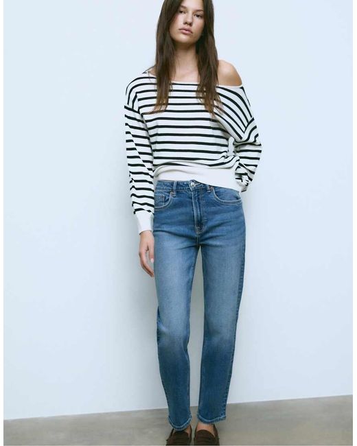 Stradivarius Blue Tall D14 Slim Comfort Fit Jeans