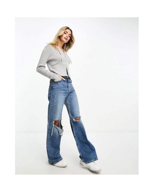 monki knitted zip front sweater