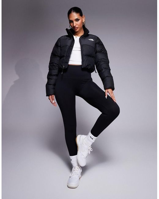 The North Face Blue Saikuru Cropped Puffer Jacket