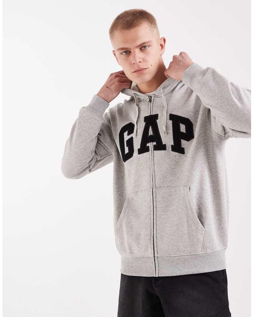 Gap Natural Logo Zip Through Hoodie for men