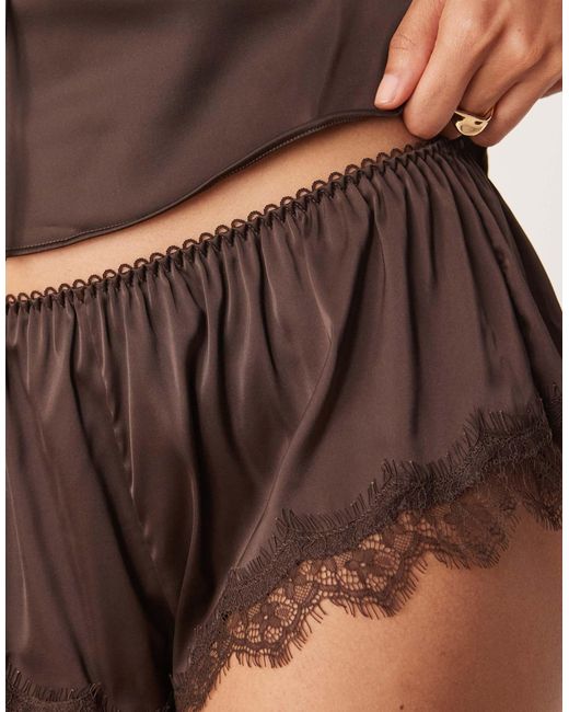 KAT THE LABEL Natural Sorrento Satin Lace Short