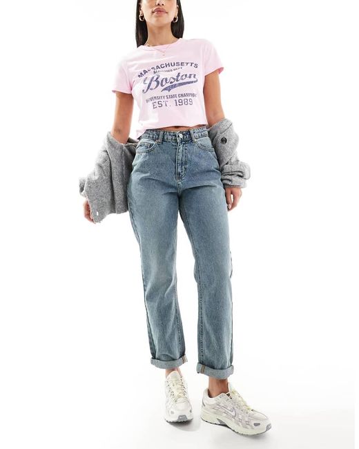 Don't Think Twice Blue Dtt Veron Relaxed Fit Mom Jeans