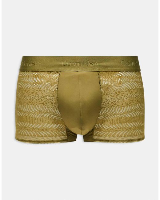 Calvin Klein Green Sculpt Lace Low Rise Trunk for men