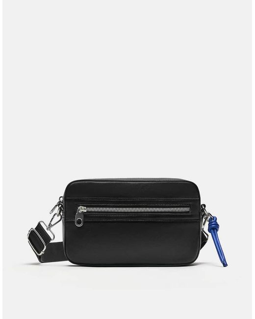 Borsa A Tracolla Nera Decorata di Pull&Bear in Black da Uomo