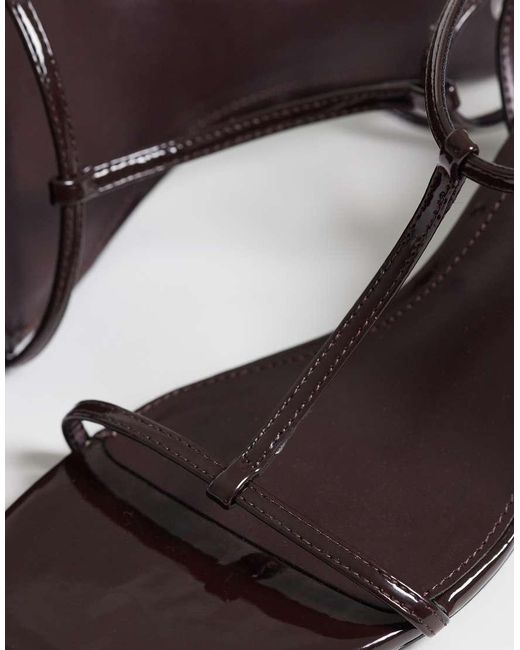Mango White Toe Post Heeled Sandals