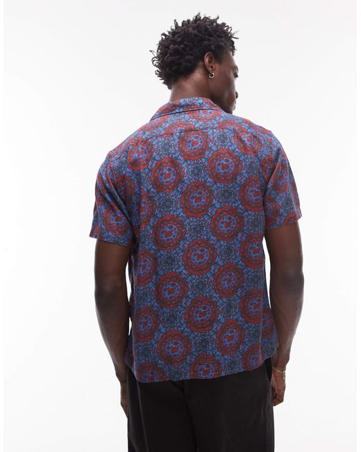 Levi's Purple Sunset Camp Short Sleeve Geo Print Shirt for men