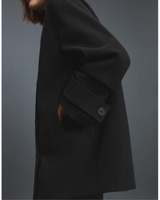 Stradivarius Gray Shawl Neck Short Coat