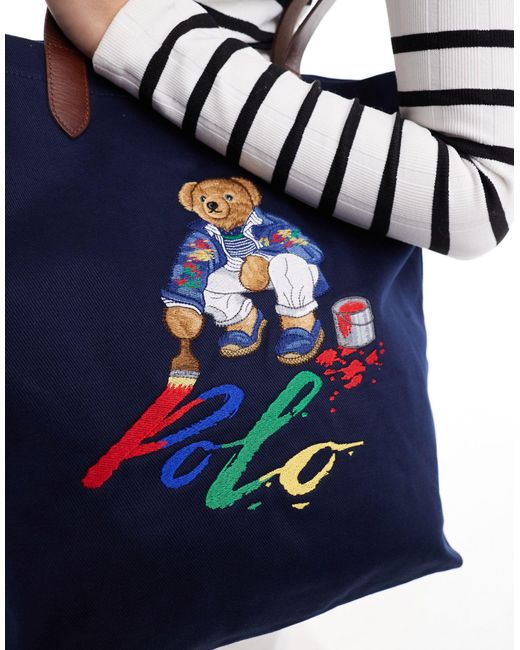 Tote bag à logo ours Polo Ralph Lauren pour homme en coloris Blue