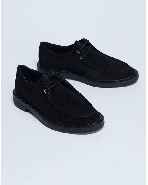 TOPSHOP Blue – banks – schnürschuhe aus echtem wildleder