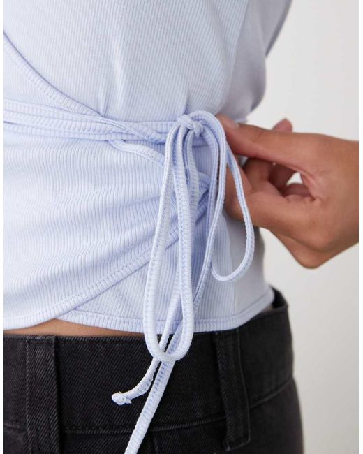 Weekday White Halter Wrap Top