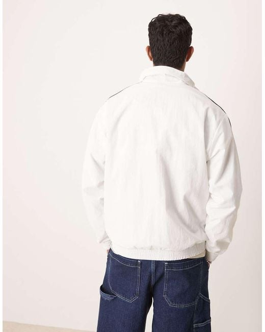 Chaqueta De Chándal Blanca De Tejido Liso Firebird De -Blanco Adidas Originals de color White