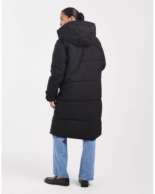 Vero Moda Blue 2 In 1 Longline Puffer Coat With Removeable Sleeves In