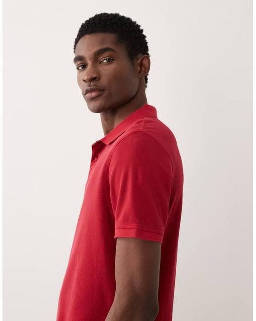 Barbour Red Short Sleeved Tailo Fit Pique Logo Polo Shirt for men