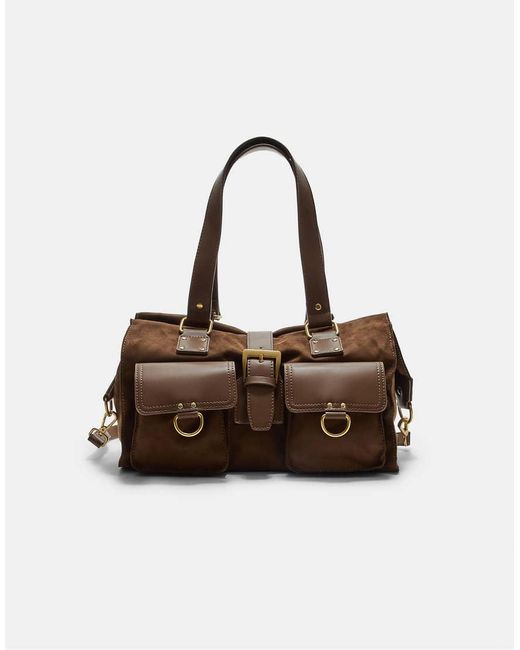 Borsa Da Spalla Con Tasche di Stradivarius in Brown