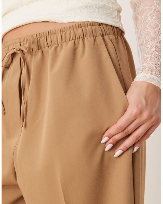 ASOS Natural Tailored Pull On Trousers