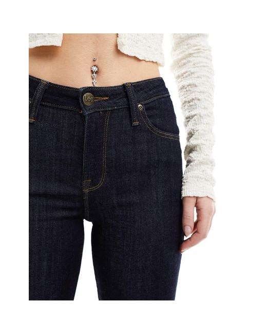 Lee - scarlett - jeans skinny a vita alta color indaco slavato di Lee Jeans in Blue