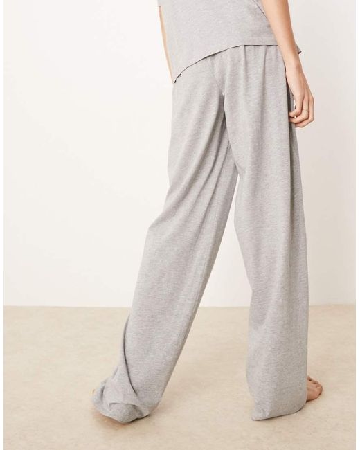 Pantalones De Pijama Grises De Algodón Mix & Match De Asos Design Tall ASOS de color Natural