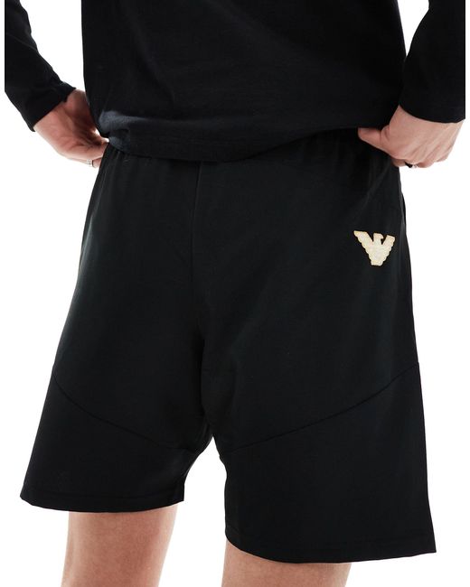 Armani - - pantaloncini neri con logo di EA7 in Black da Uomo