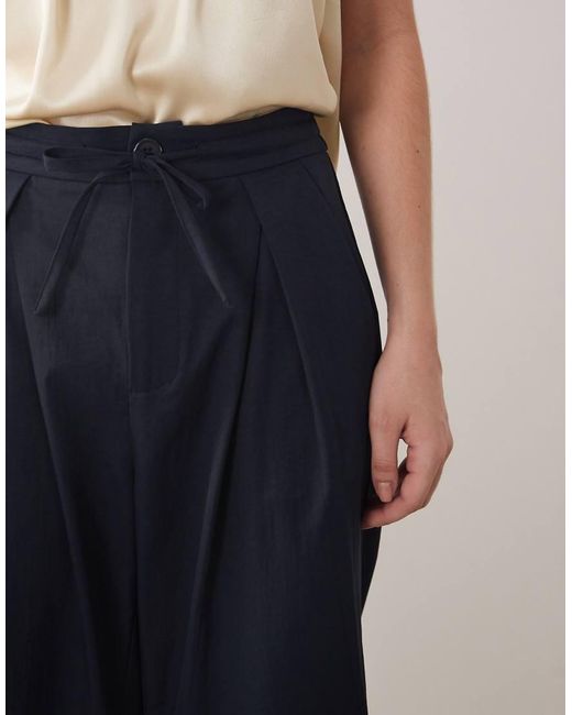 Threadbare Blue Pull On Wide Leg Trousers