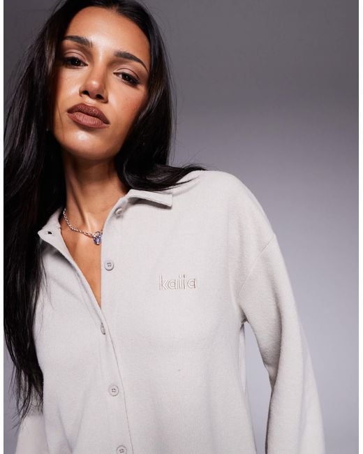 Kaiia Gray – exklusives, geripptes oberteil mit hohem baumwollanteil