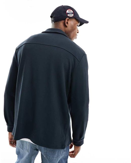 Only & Sons Blue Pocket Detail Sweat Shaket for men