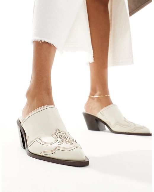 Stradivarius White – western-mules