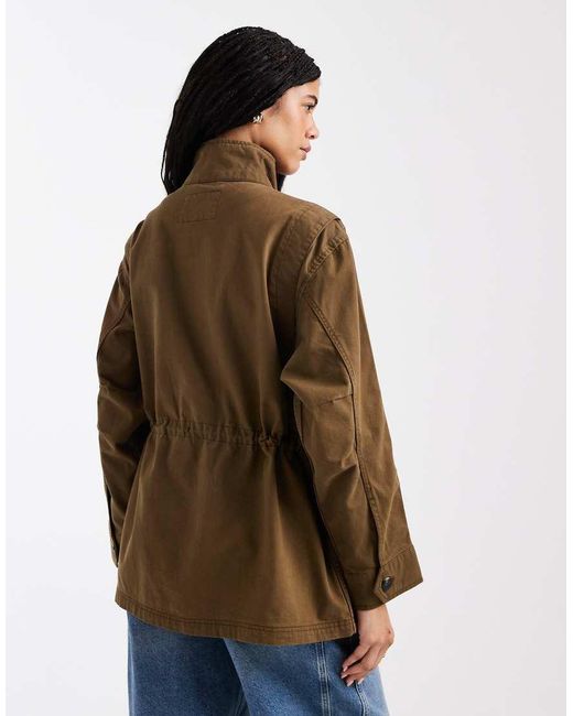 ASOS Brown Cotton Four Pocket Parka Jacket